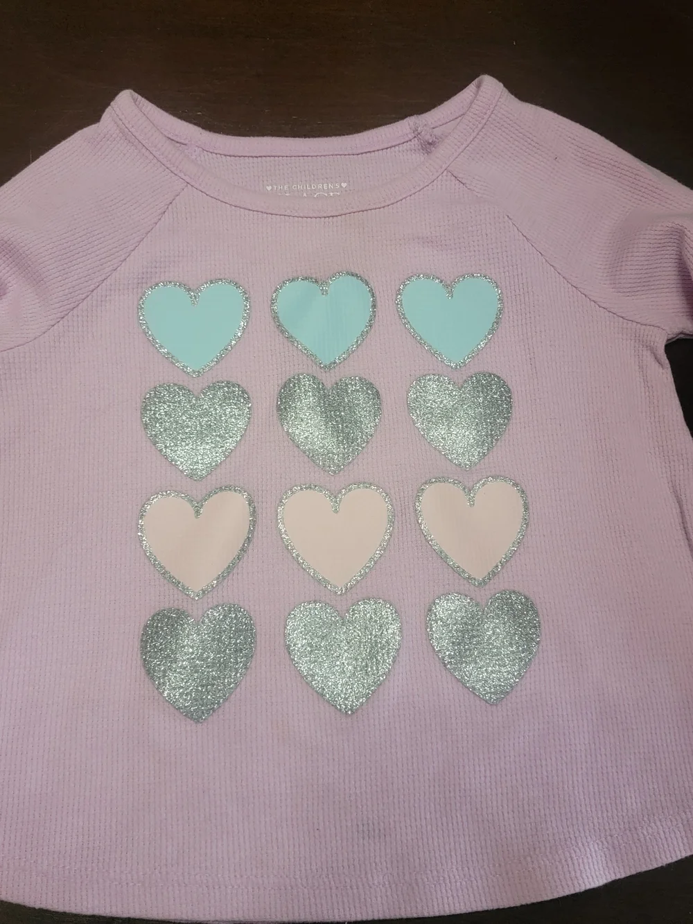 The Children's Place Lavender Heart Thermal Top